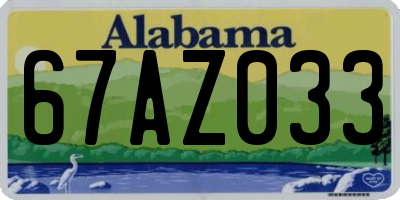 AL license plate 67AZ033