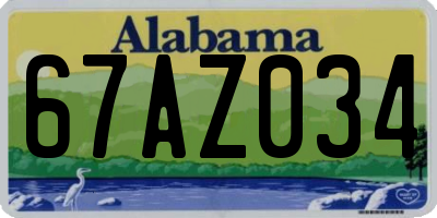 AL license plate 67AZ034