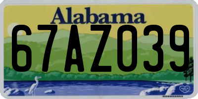 AL license plate 67AZ039