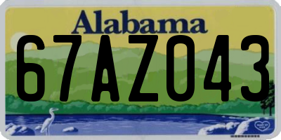 AL license plate 67AZ043