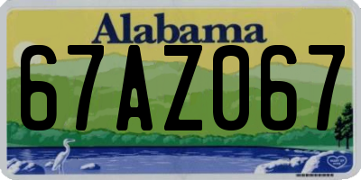 AL license plate 67AZ067