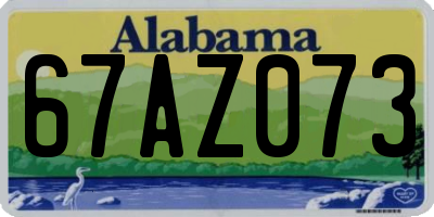 AL license plate 67AZ073
