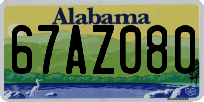 AL license plate 67AZ080