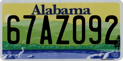 AL license plate 67AZ092