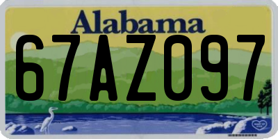 AL license plate 67AZ097