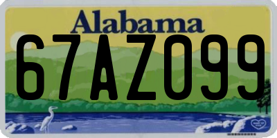 AL license plate 67AZ099