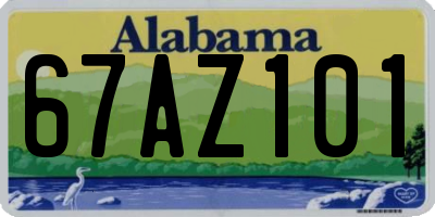 AL license plate 67AZ101