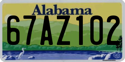 AL license plate 67AZ102