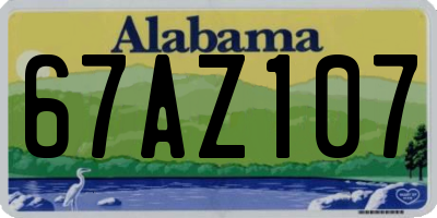 AL license plate 67AZ107