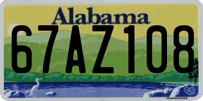 AL license plate 67AZ108