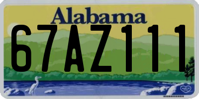 AL license plate 67AZ111