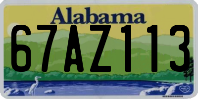 AL license plate 67AZ113