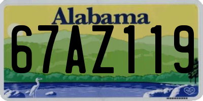 AL license plate 67AZ119