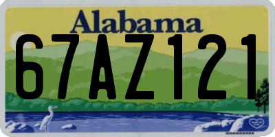 AL license plate 67AZ121