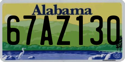 AL license plate 67AZ130