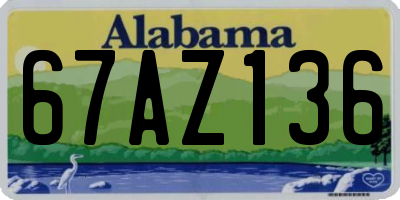AL license plate 67AZ136