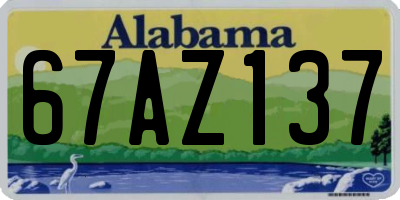 AL license plate 67AZ137