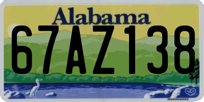 AL license plate 67AZ138