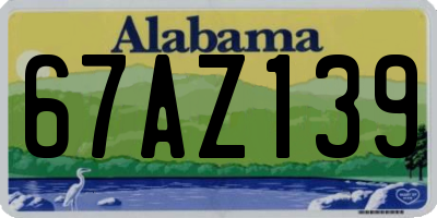 AL license plate 67AZ139