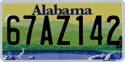 AL license plate 67AZ142