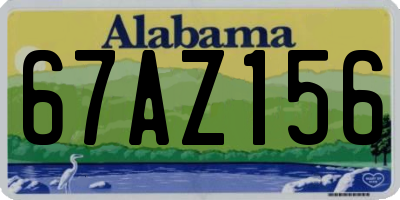 AL license plate 67AZ156