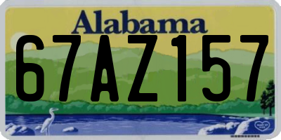 AL license plate 67AZ157