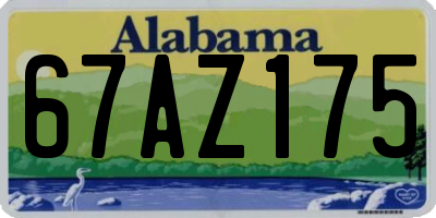 AL license plate 67AZ175