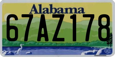 AL license plate 67AZ178