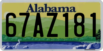 AL license plate 67AZ181