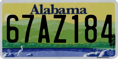 AL license plate 67AZ184
