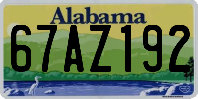 AL license plate 67AZ192