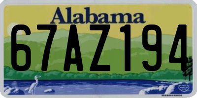 AL license plate 67AZ194