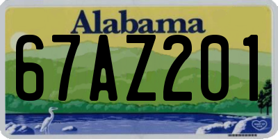 AL license plate 67AZ201
