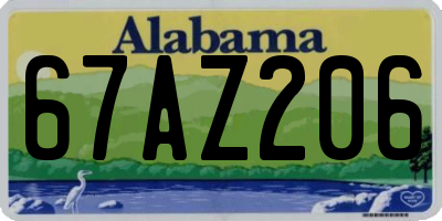 AL license plate 67AZ206