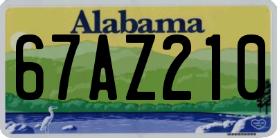 AL license plate 67AZ210