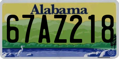 AL license plate 67AZ218