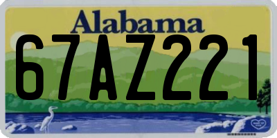 AL license plate 67AZ221
