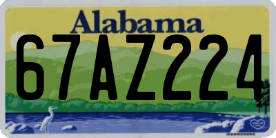 AL license plate 67AZ224