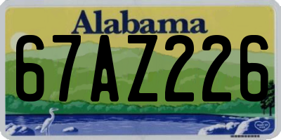 AL license plate 67AZ226