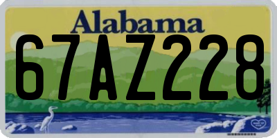 AL license plate 67AZ228