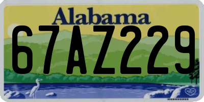 AL license plate 67AZ229