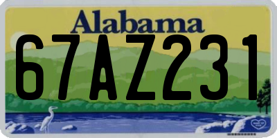 AL license plate 67AZ231
