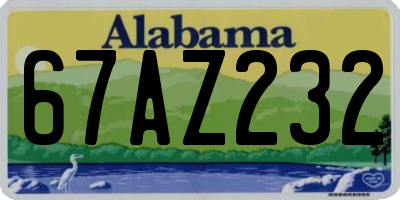 AL license plate 67AZ232