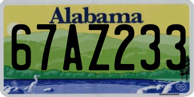 AL license plate 67AZ233
