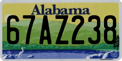 AL license plate 67AZ238