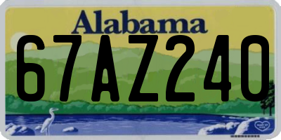 AL license plate 67AZ240