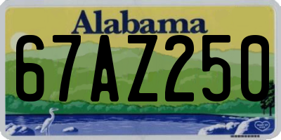 AL license plate 67AZ250