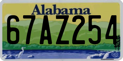 AL license plate 67AZ254