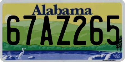 AL license plate 67AZ265