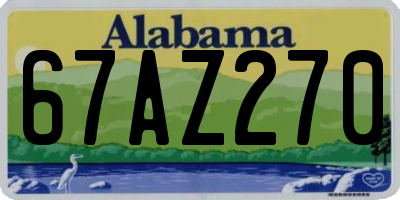 AL license plate 67AZ270